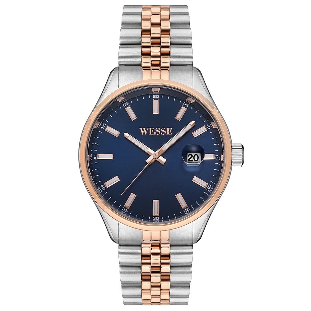 Wesse WWG206804 Quartz Çelik Rose/Gri Lacivert Kadran 42 mm Erkek Kol Saati