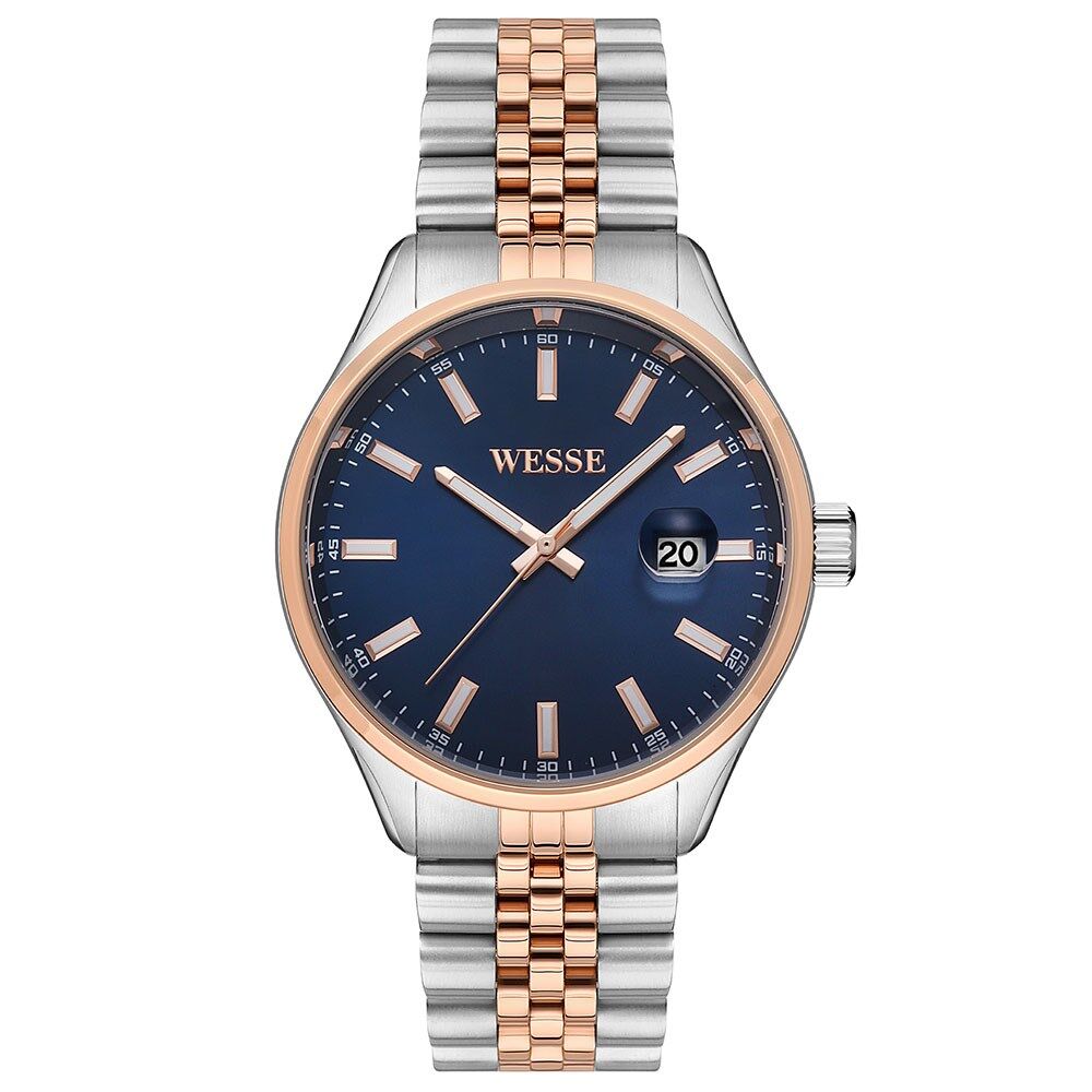 Wesse WWG206804 Quartz Çelik Rose/Gri Lacivert Kadran 42 mm Erkek Kol Saati