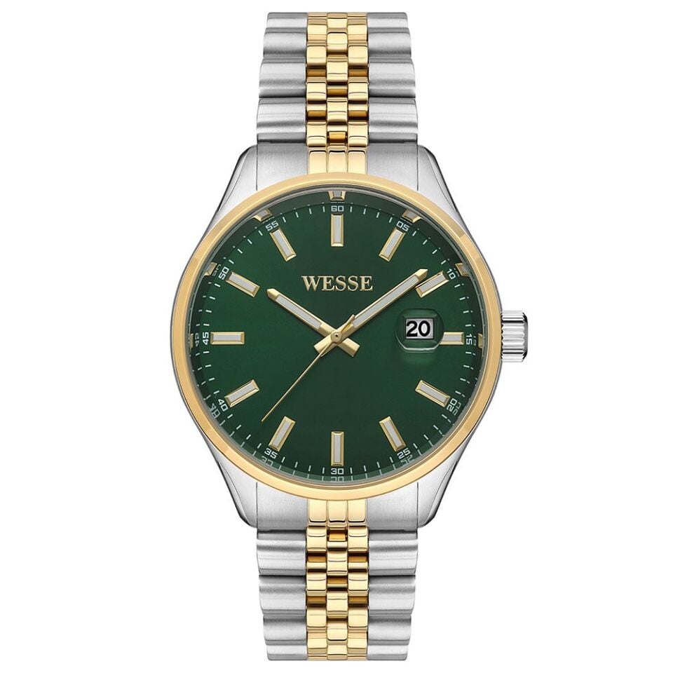 Wesse WWG206805 Quartz Çelik Altın/Gri Yeşil Kadran 42 mm Erkek Kol Saati