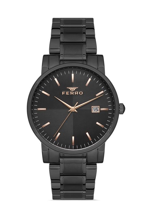 Ferro Siyah Çelik Kordon Erkek Kol Saati F11154A-G F11154A-G