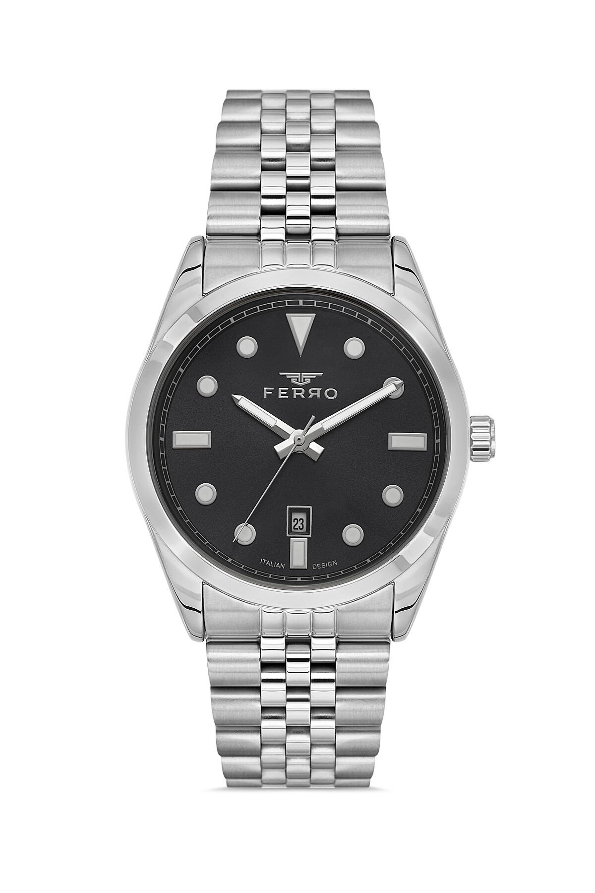 Ferro Gümüş Çelik Kordon Erkek Kol Saati F11567AWT-A2 3ATM Su Geçirmez 2 Yıl Garantili HediyePaketli