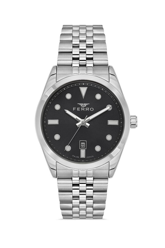 Ferro Gümüş Çelik Kordon Erkek Kol Saati F11567AWT-A2 3ATM Su Geçirmez 2 Yıl Garantili HediyePaketli