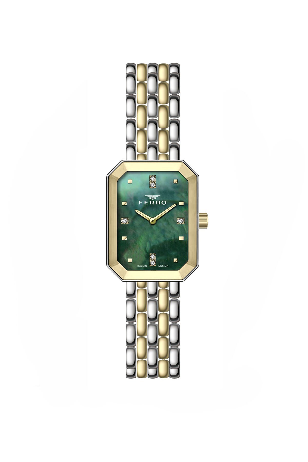 Ferro Sarı ve Gümüş Çelik Kordon Kadın Kol Saati FL21752AWT-D6 3ATM Su Geçirmez 2 Yıl Garantili