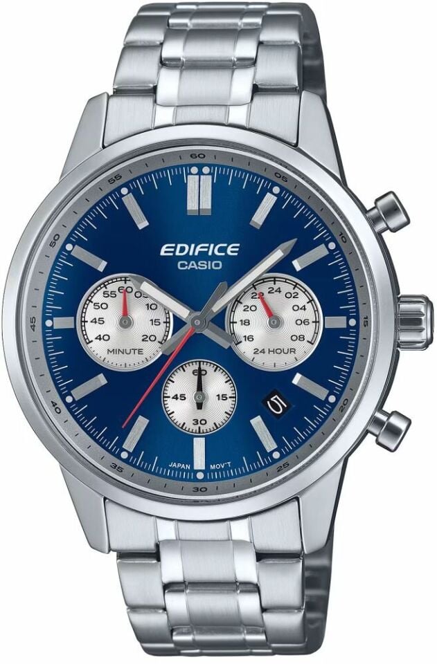 Casio EFR-575D-2ADF Edifice Quartz Çelik Gri Mavi Kadran 10 ATM 41 mm Erkek Kol Saati