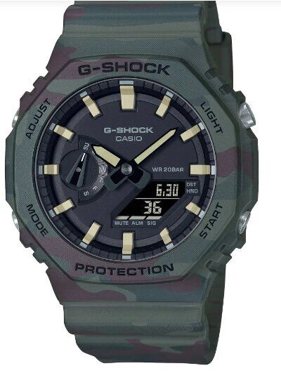 Casio GAE-2100WE-3ADR Quartz Silikon Yeşil 45 mm Erkek Kol Saati
