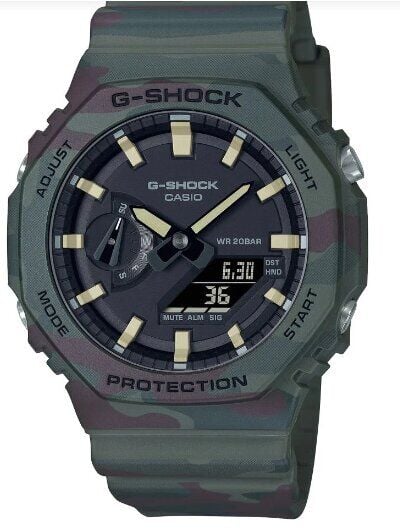 Casio GAE-2100WE-3ADR Quartz Silikon Yeşil 45 mm Erkek Kol Saati