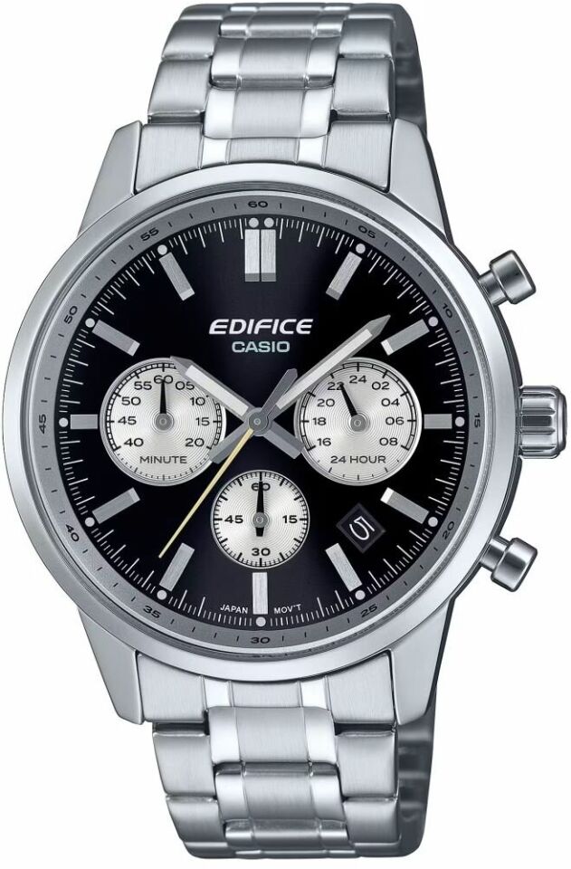 Casio EFR-575D-1ADF Edifice Quartz Çelik Gri Siyah Kadran 10 ATM 41 mm Erkek Kol Saati