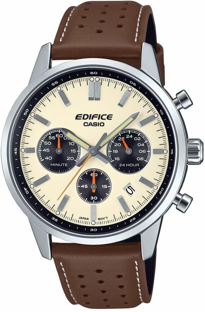 Casio EFR-575L-7ADF Edifice Quartz Deri Kahve 10 ATM 41 mm Erkek Kol Saati