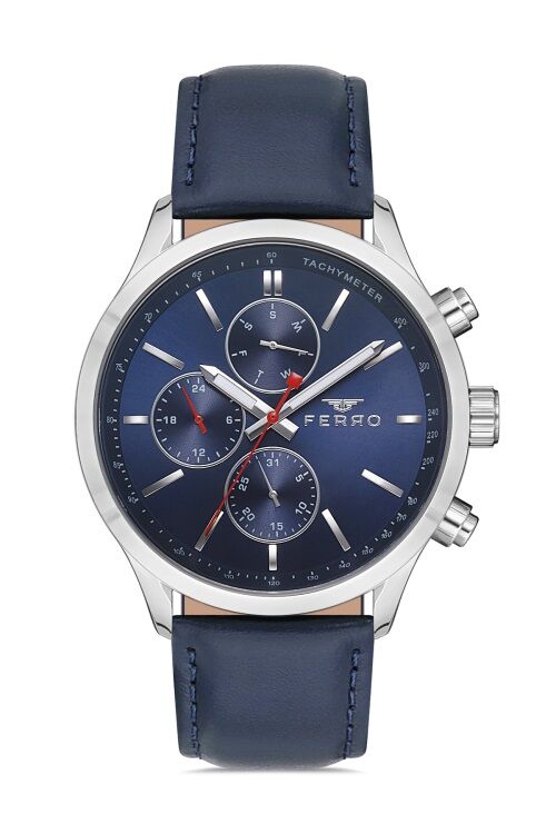 Ferro 44 mm Lacivert Deri Kordon Erkek Kol Saati FM11031B-L FM11031B-L