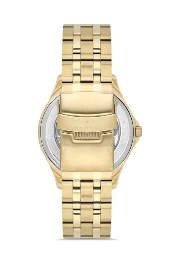 Ferro Sarı Çelik Kordon Erkek Kol Saati FM40111A-B6 Tüm Fonksiyonlar Aktif 3 ATM Su Geçirmez