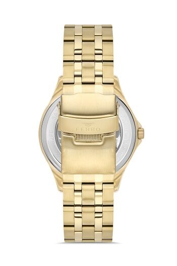 Ferro Sarı Çelik Kordon Erkek Kol Saati FM40111A-B6 Tüm Fonksiyonlar Aktif 3 ATM Su Geçirmez