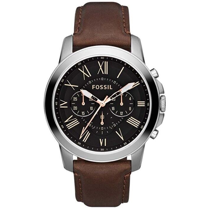 Fossil FFS4813 Quartz Deri Kahverengi Siyah Kadran 44 mm Erkek Kol Saati