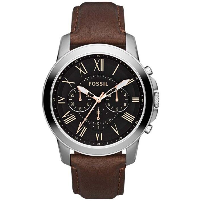 Fossil FFS4813 Quartz Deri Kahverengi Siyah Kadran 44 mm Erkek Kol Saati