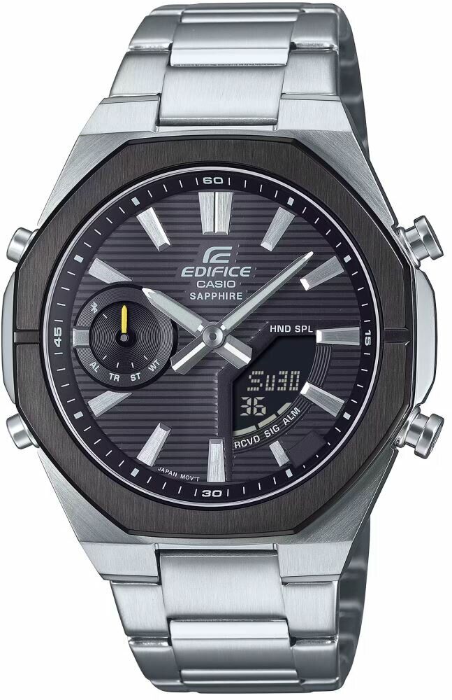 Casio ECB-S10DB-1ADF Quartz Çelik Gri Siyah Kadran 10 ATM 43 mm Erkek Kol Saati