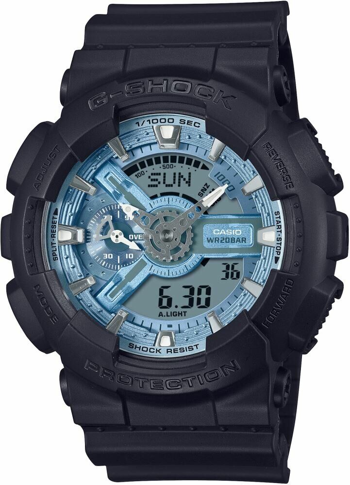 Casio GA-110CD-1A2DR Quartz Silikon Siyah Mavi Kadran 20 ATM 52 mm Erkek Kol Saati