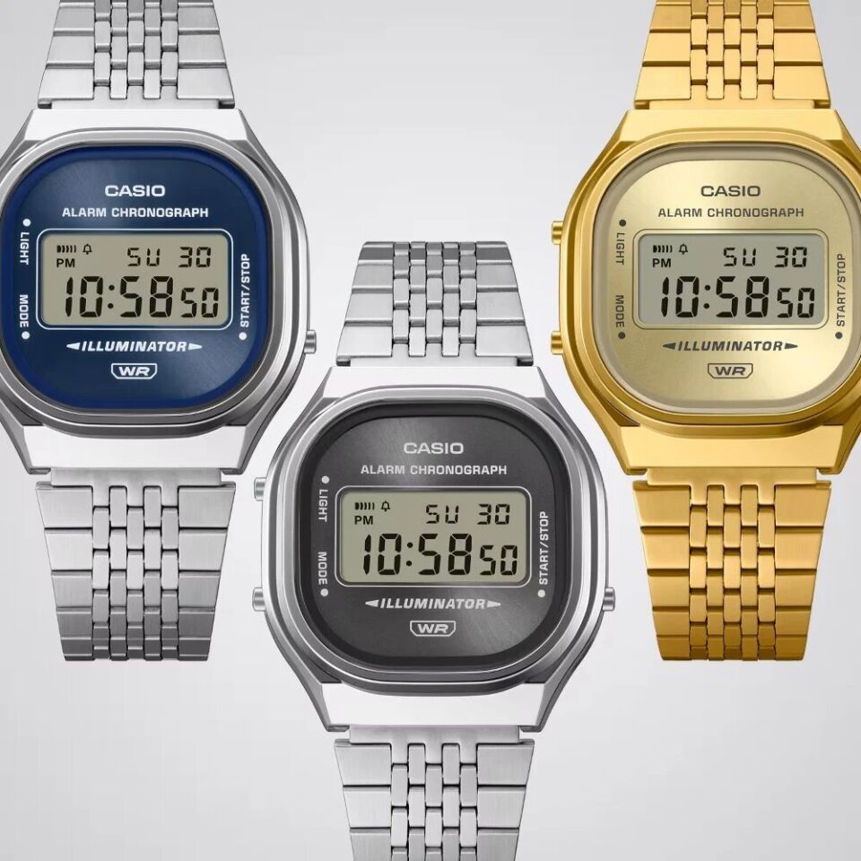 Casio A140WE-2ADF Retro Quartz Çelik Gri Lacivert Kadran 37 mm Erkek Kol Saati