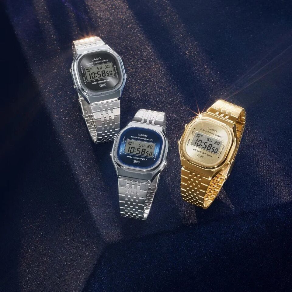 Casio A140WE-2ADF Retro Quartz Çelik Gri Lacivert Kadran 37 mm Erkek Kol Saati