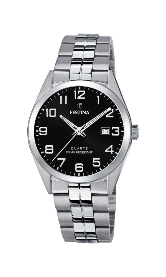 Festina F20437/4 Quartz Çelik Gri Siyah Kadran 10 ATM 40 mm Erkek Kol Saati