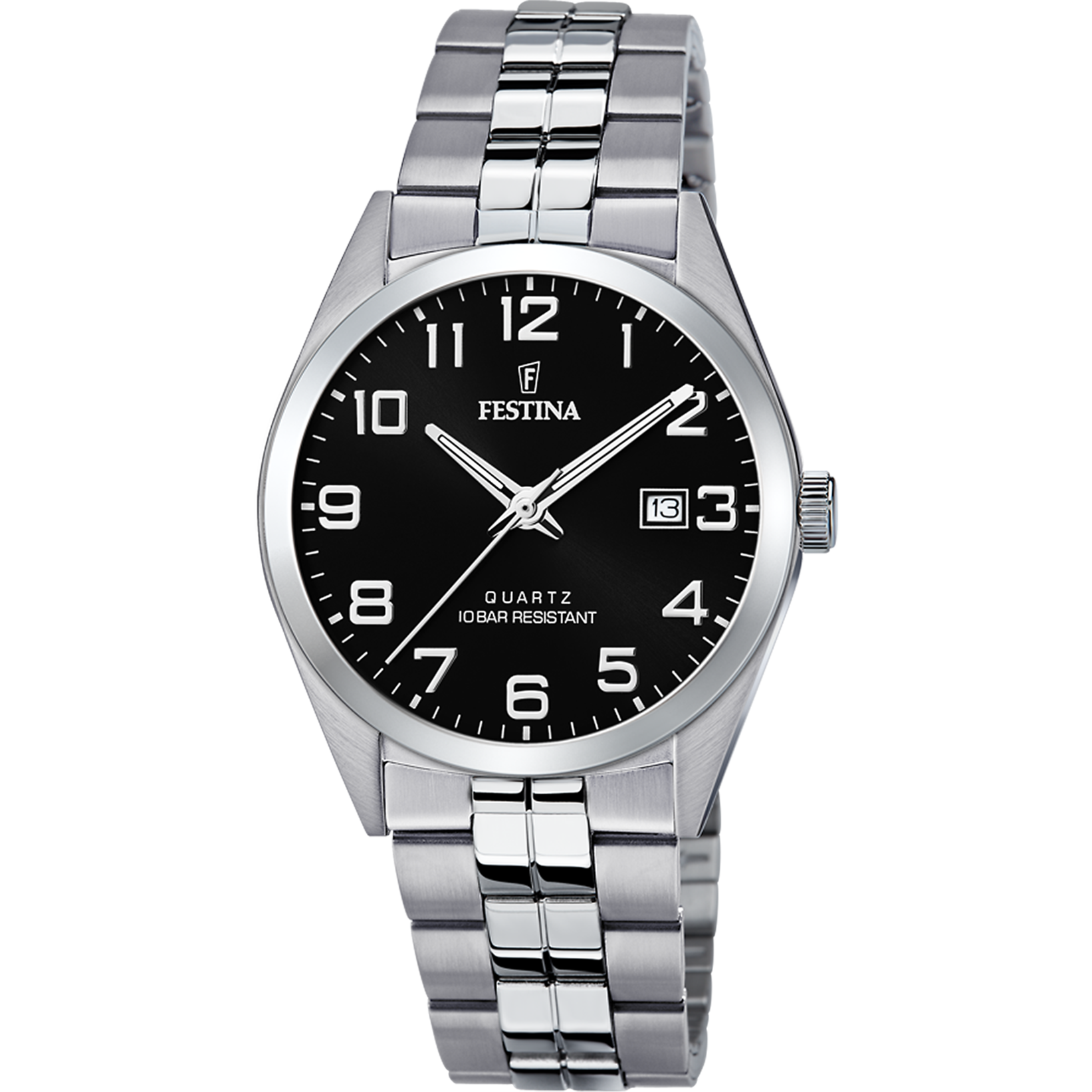 Festina F20437/4 Quartz Çelik Gri Siyah Kadran 10 ATM 40 mm Erkek Kol Saati