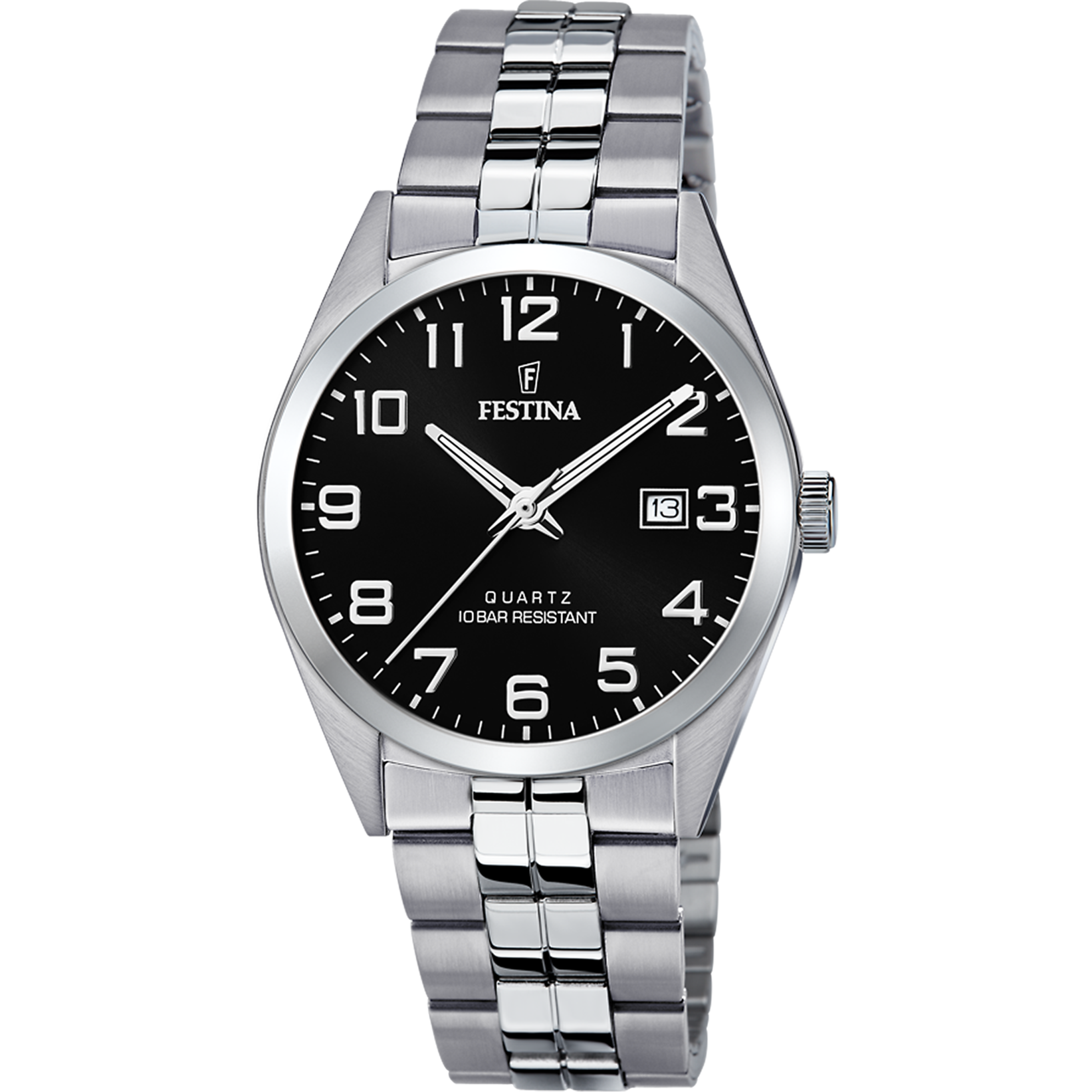 Festina F20437/4 Quartz Çelik Gri Siyah Kadran 10 ATM 40 mm Erkek Kol Saati