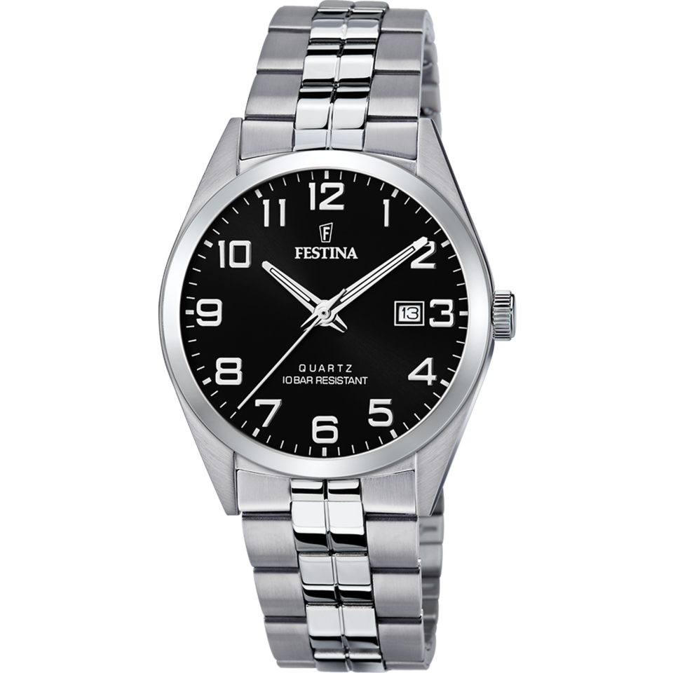 Festina F20437/4 Quartz Çelik Gri Siyah Kadran 10 ATM 40 mm Erkek Kol Saati