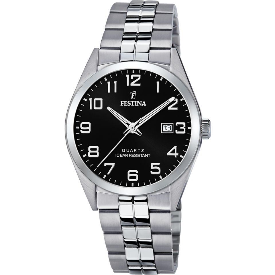 Festina F20437/4 Quartz Çelik Gri Siyah Kadran 10 ATM 40 mm Erkek Kol Saati