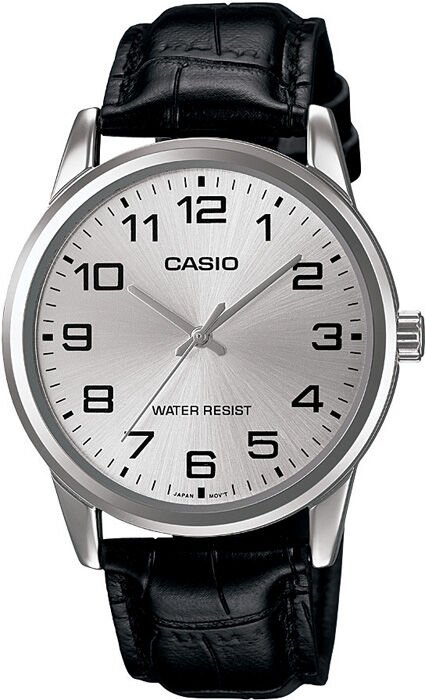 Casio MTP-V001L-7BUDF Quartz Deri Siyah Gri Kadran 38 mm Erkek Kol Saati