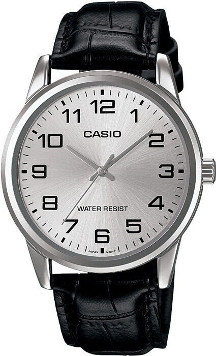 Casio MTP-V001L-7BUDF Quartz Deri Siyah Gri Kadran 38 mm Erkek Kol Saati