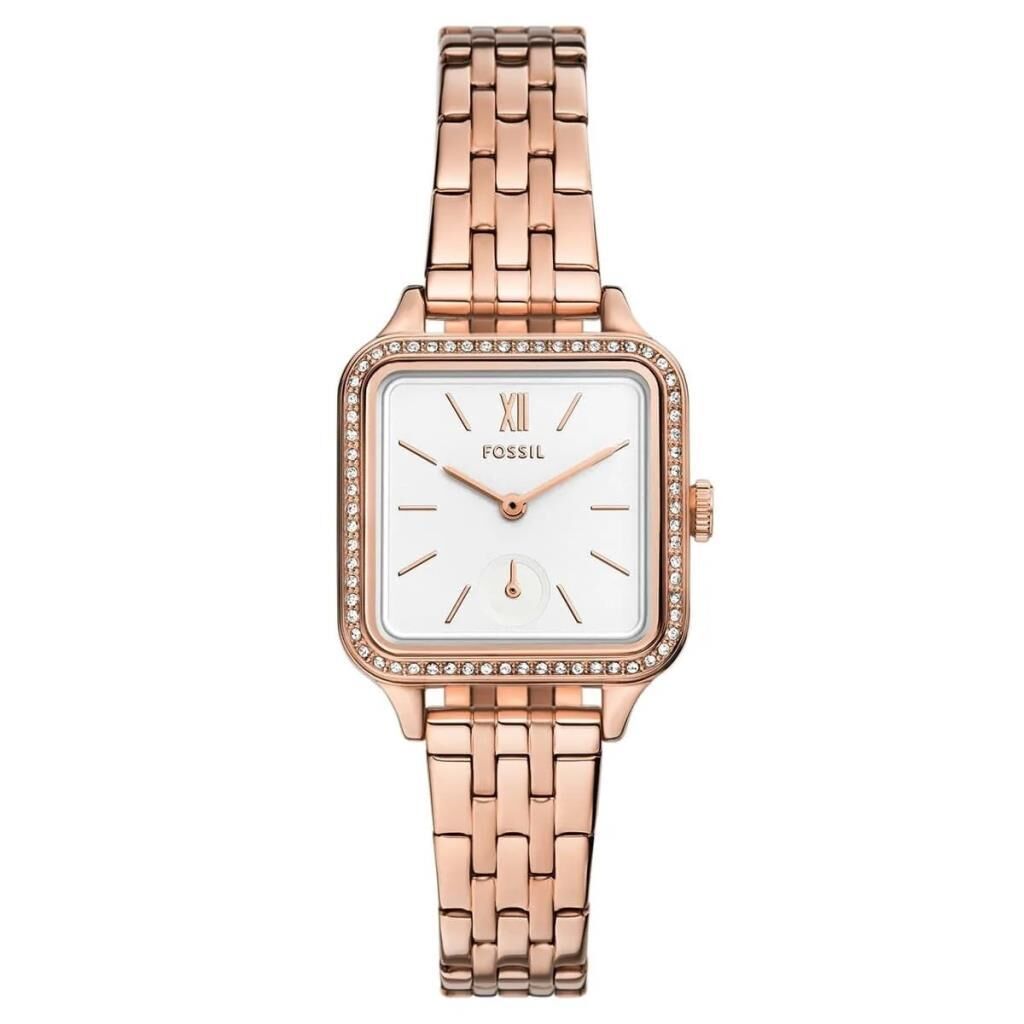 Fossil FBQ3980 Quartz Çelik Rose Gold Beyaz Kadran 28 mm Kadın Kol Saati