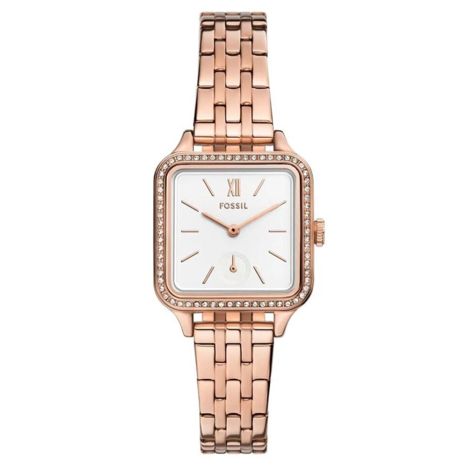Fossil FBQ3980 Quartz Çelik Rose Gold Beyaz Kadran 28 mm Kadın Kol Saati