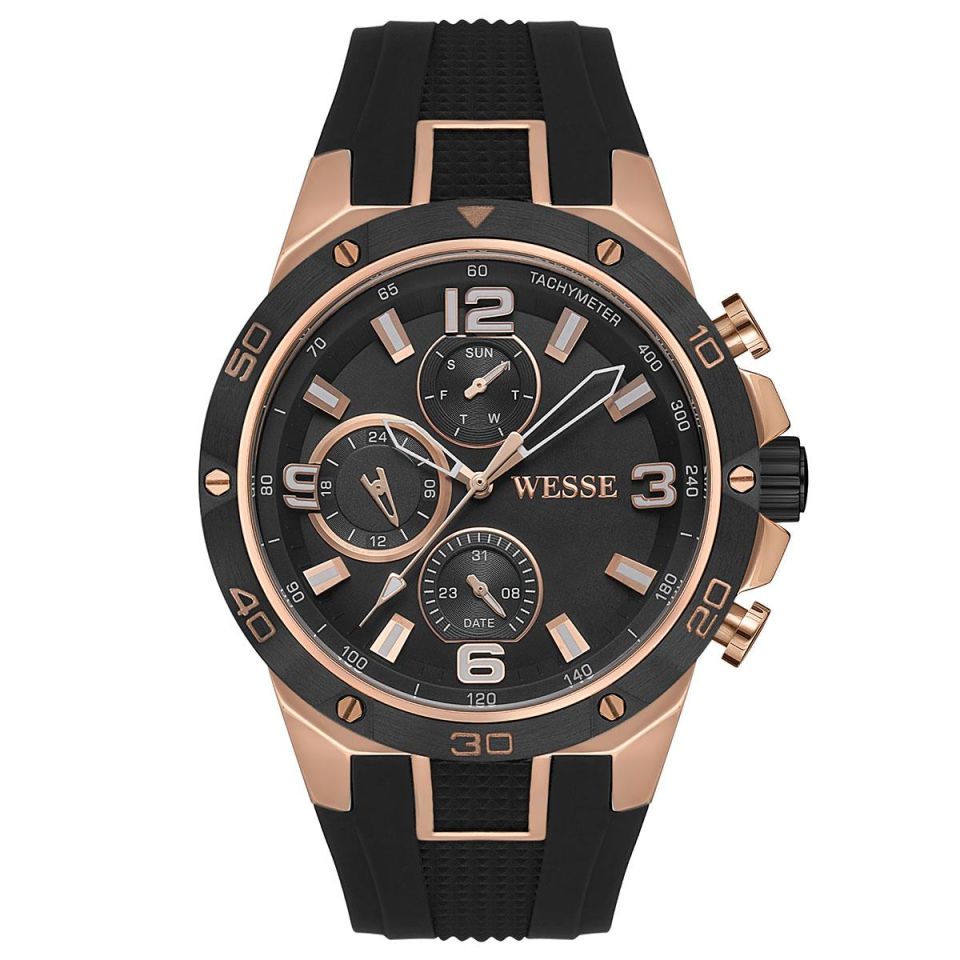 Wesse WWG4023-04 Quartz Silikon Siyah 45 mm Erkek Kol Saati
