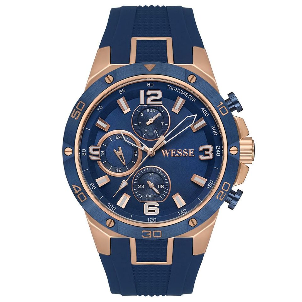 Wesse WWG4023-05 Quartz Silikon Mavi 45 mm Erkek Kol Saati