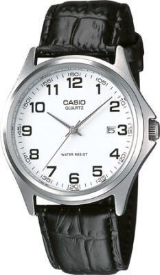 Casio MTP-1183E-7BDF Quartz Deri Siyah Beyaz Kadran 39  mm Erkek Kol Saati