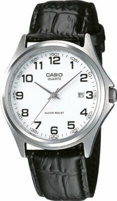Casio MTP-1183E-7BDF Quartz Deri Siyah Beyaz Kadran 39  mm Erkek Kol Saati