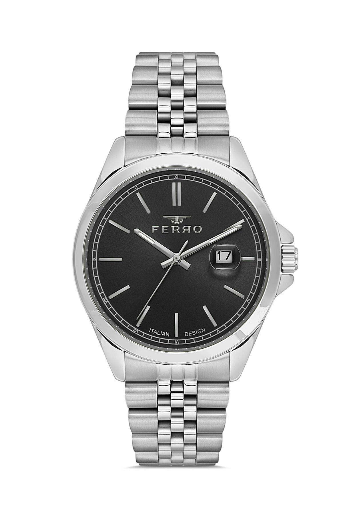 Ferro Gümüş Çelik Kordon Erkek Kol Saati F11541AWT-A2 3ATM Su Geçirmez 2 Yıl Garantili HediyePaketli