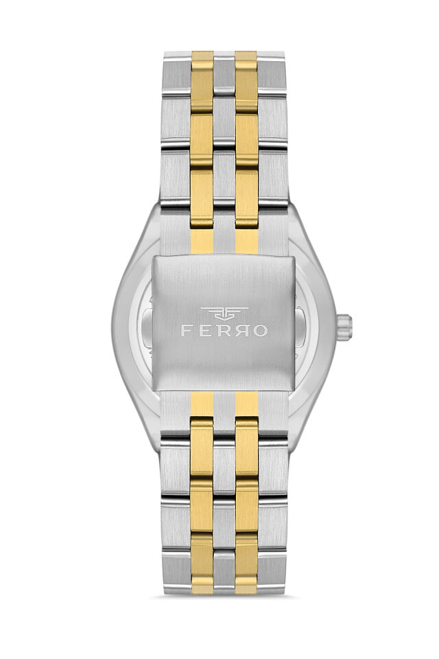 Ferro F11569AWT-D6 Quartz Çelik Altın/Gri Yeşil Kadran 40 mm Erkek Kol Saati