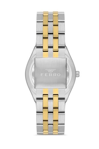 Ferro F11569AWT-D6 Quartz Çelik Altın/Gri Yeşil Kadran 40 mm Erkek Kol Saati
