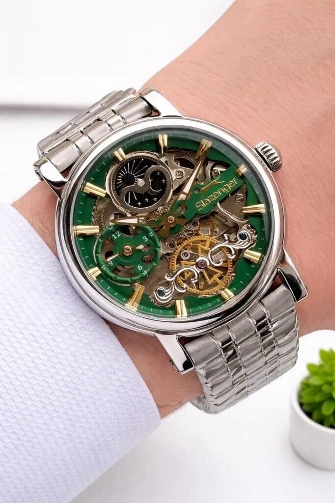 Slazenger SL.09.2611.1.370 Otomatik Çelik Gri 10 ATM 46 mm Erkek Kol Saati