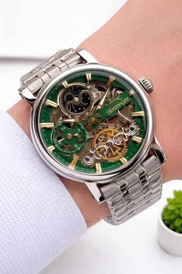 Slazenger SL.09.2611.1.370 Otomatik Çelik Gri 10 ATM 46 mm Erkek Kol Saati