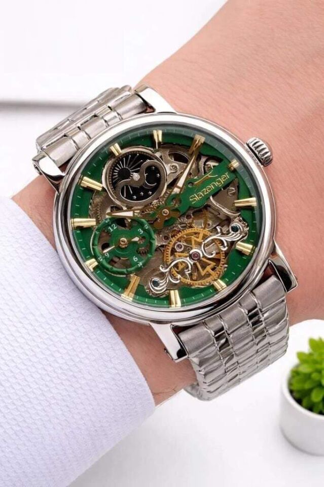 Slazenger SL.09.2611.1.370 Otomatik Çelik Gri 10 ATM 46 mm Erkek Kol Saati