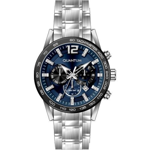Quantum PWG966.090 Quartz Çelik Gri Lacivert Kadran 45 mm Multifonksiyon Erkek Kol Saati AYNI GÜN KARGO