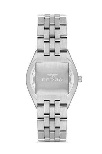 Ferro Gümüş Çelik Kordon Erkek Kol Saati F11569AWT-A15 3ATM Su Geçirmez 2 YılGarantili HediyePaketli