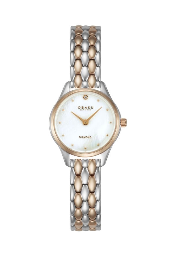 Obaku Denmark V297SXZWSH Quartz Rose/Gri Sedef Kadran Safir Cam 24 mm Kadın Kol Saati
