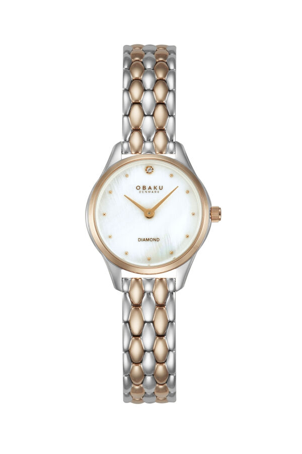 Obaku Denmark V297SXZWSH Quartz Rose/Gri Sedef Kadran Safir Cam 24 mm Kadın Kol Saati