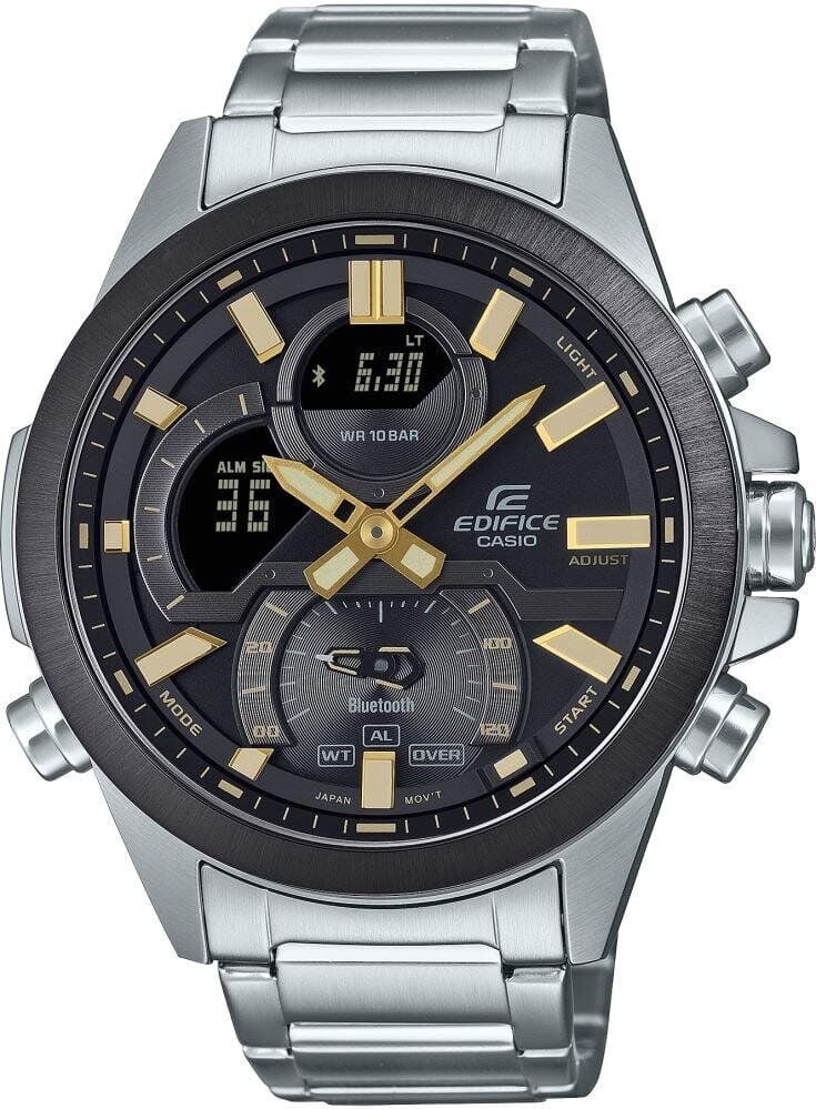 Casio ECB-30DB-1A9DF Edifice Quartz Çelik Gri Siyah Kadran 49 mm Erkek Kol Saati