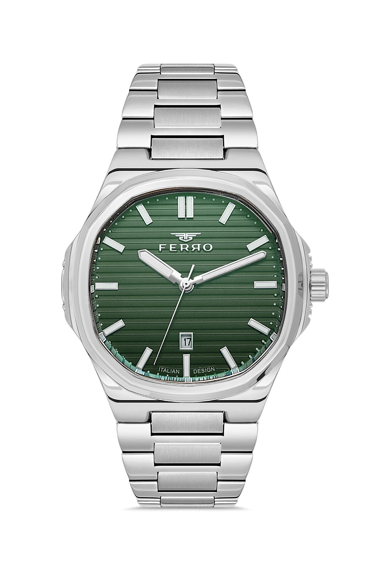 Ferro Gümüş Çelik Kordon Erkek Kol Saati F11648AWT-A6 Fonksiyonları Aktif 3 ATM Su Geçirmez