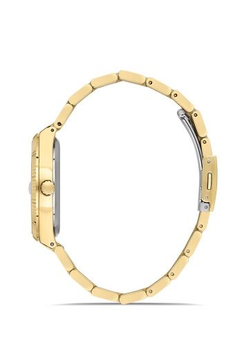 Ferro Sarı Çelik Kordon Erkek Kol Saati F11569AWT-B4 3ATM Su Geçirmez 2 Yıl Garantili HediyePaketli