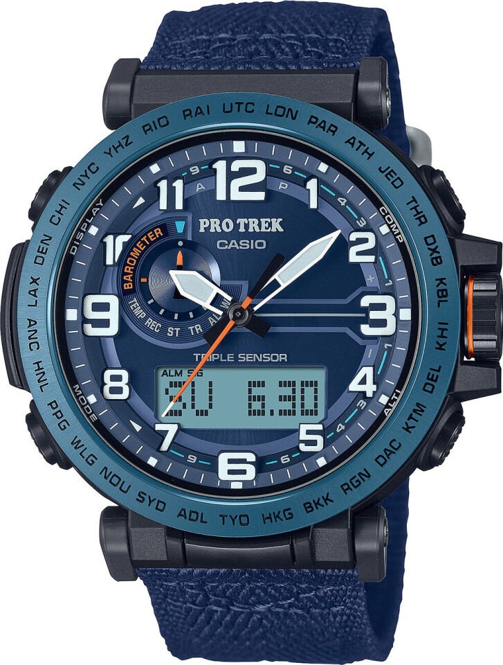 Casio PRG-601YB-2DR Quartz Analog/Dijital Nato Lacivert 10 ATM 52 mm Erkek Kol Saati