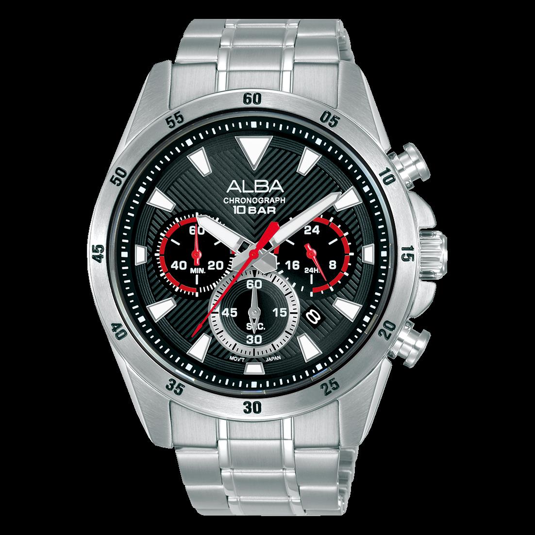 Alba AT3K63X1 Quartz Çelik Gri Siyah Kadran 10 ATM 44 mm Erkek Kol Saati