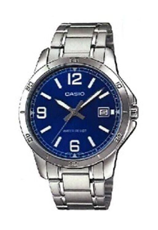 Casio MTP-V004D-2BUDF Quartz Çelik Gri Lacivert Kadran 42 mm Erkek Kol Saati